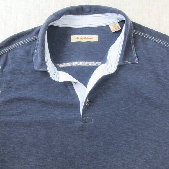 Tommy Bahama Polo Shirt Mens XL Navy Golf Performance Short Sleeve Slit Collared - Picture 3 of 11